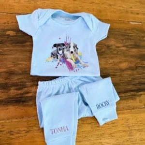 body calça bebê personalizado foto pet